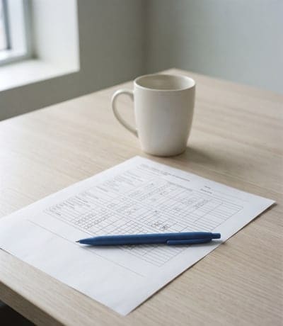 El formulario previo relleno a mano sobre la mesa
